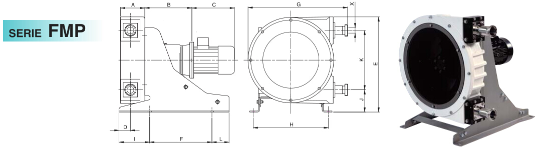 意大利OMAC蠕動泵FMP系列尺寸圖